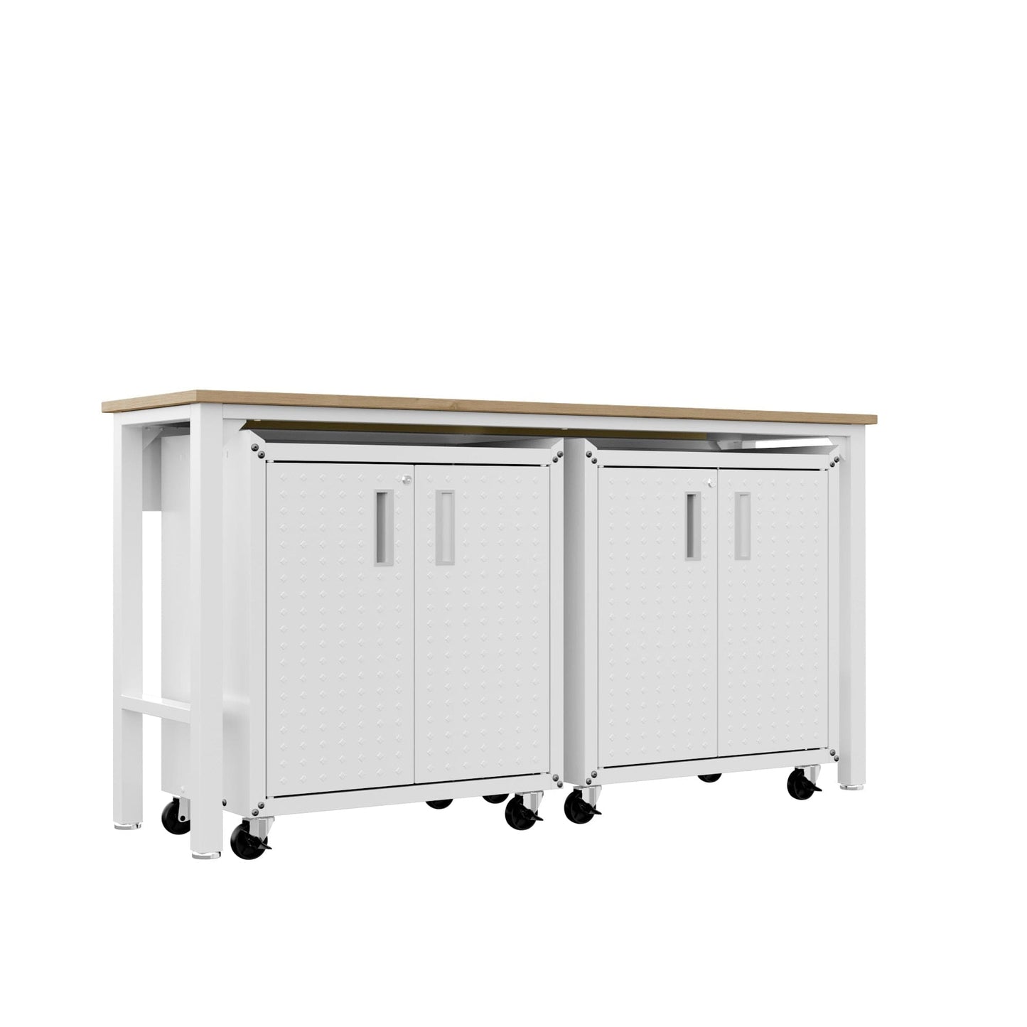 Fortress 3-Piece Mobile Space-Saving Steel Garage Cabinet and Worktable 1.0