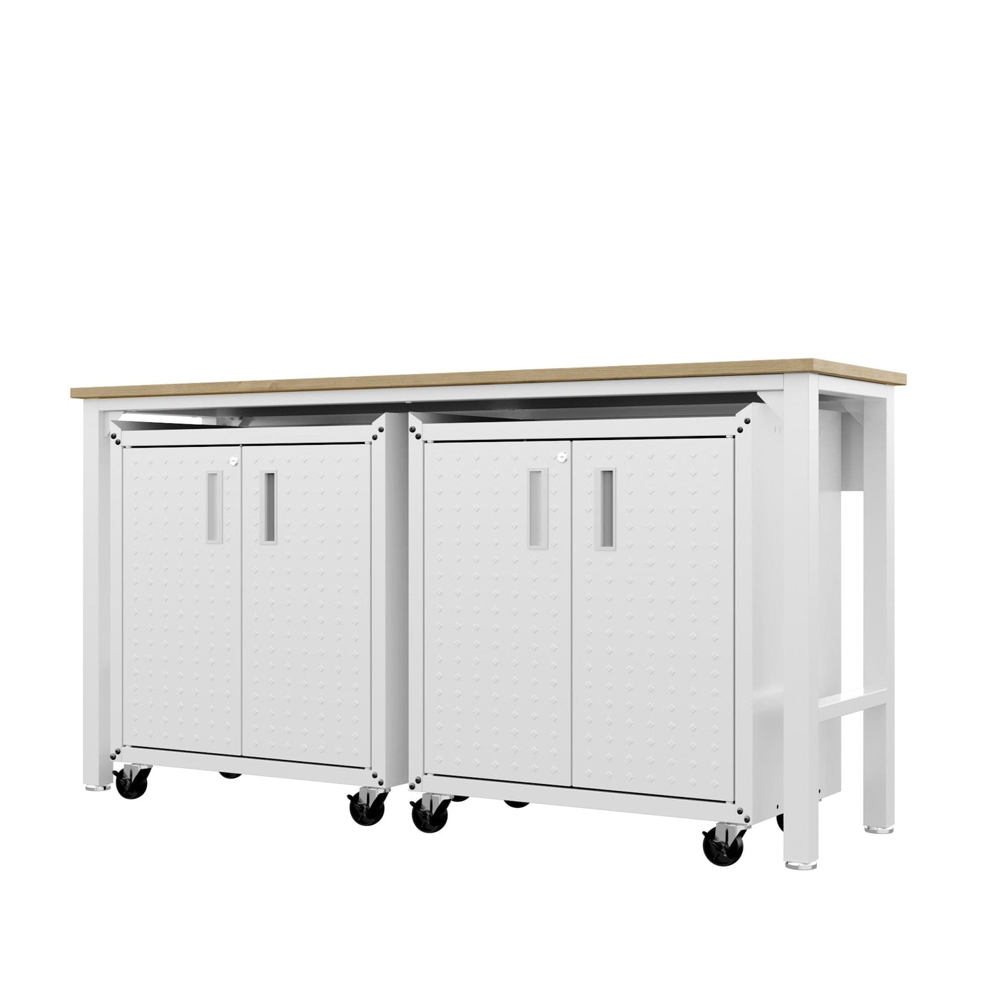 Fortress 3-Piece Mobile Space-Saving Steel Garage Cabinet and Worktable 1.0