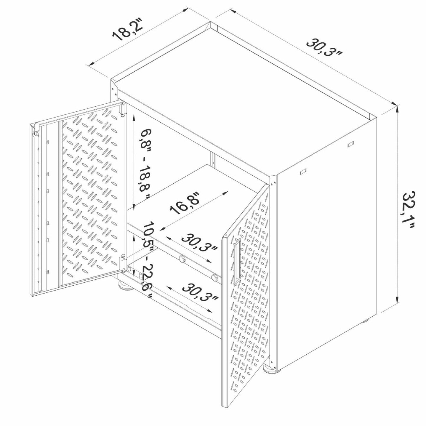 Fortress 3-Piece Mobile Space-Saving Steel Garage Cabinet and Worktable 2.0