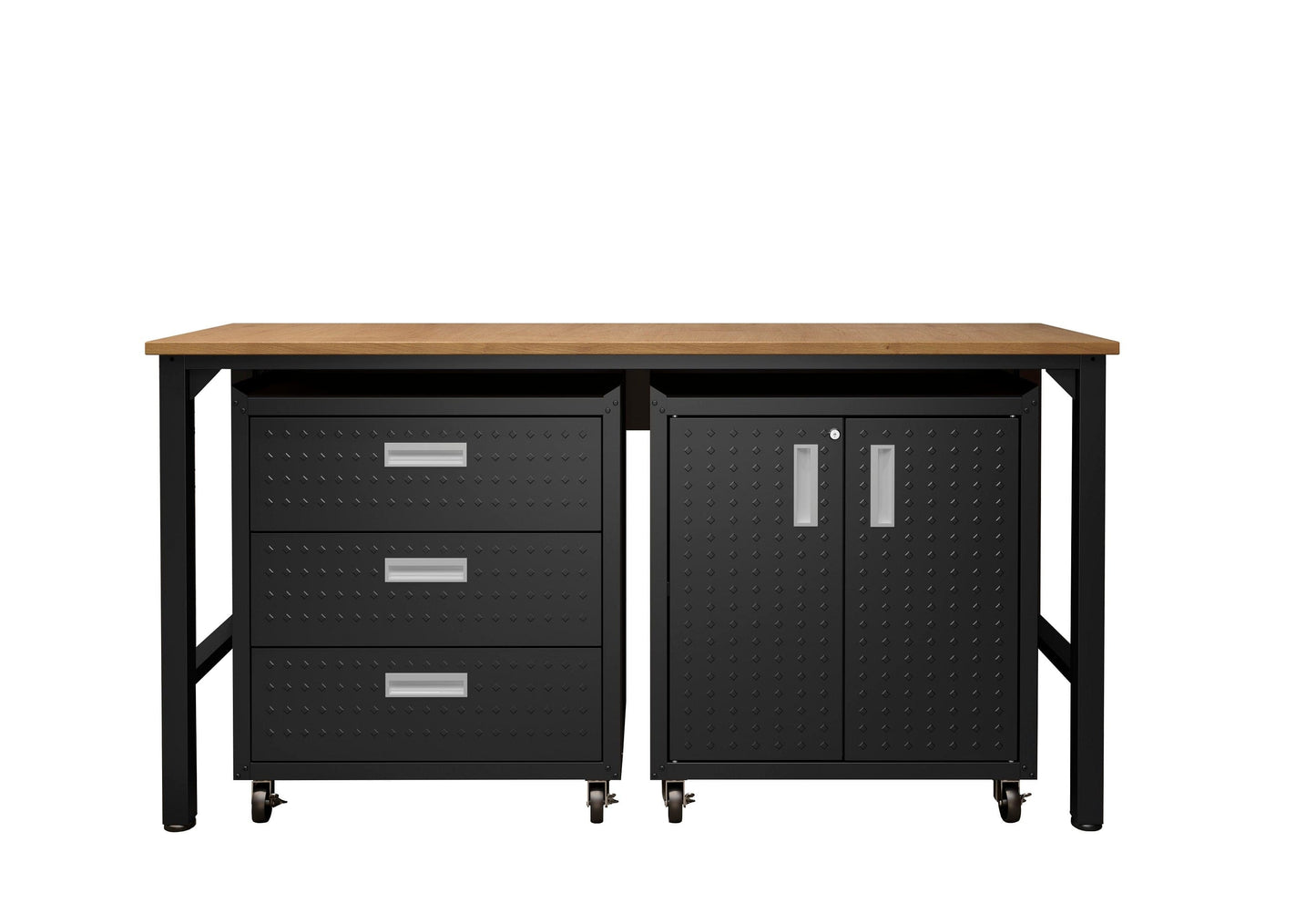 Fortress 3-Piece Mobile Space-Saving Steel Garage Cabinet and Worktable 3.0