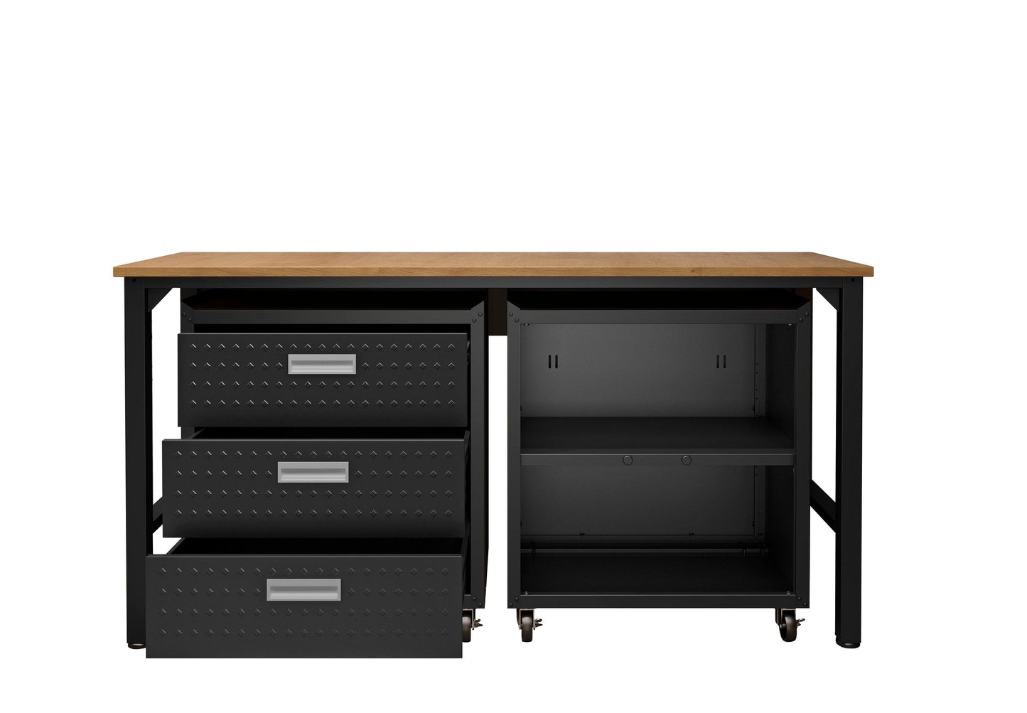 Fortress 3-Piece Mobile Space-Saving Steel Garage Cabinet and Worktable 3.0