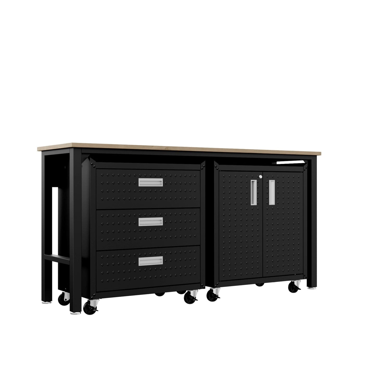 Fortress 3-Piece Mobile Space-Saving Steel Garage Cabinet and Worktable 3.0