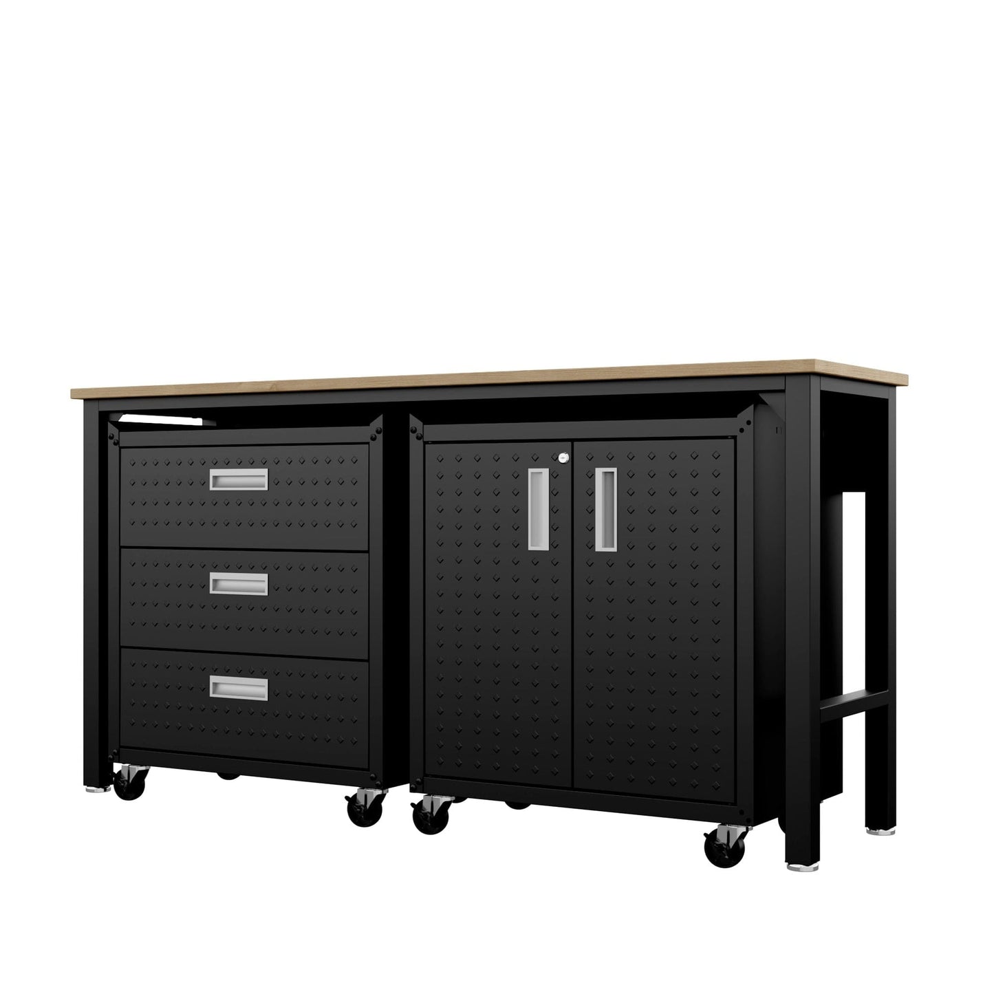 Fortress 3-Piece Mobile Space-Saving Steel Garage Cabinet and Worktable 3.0