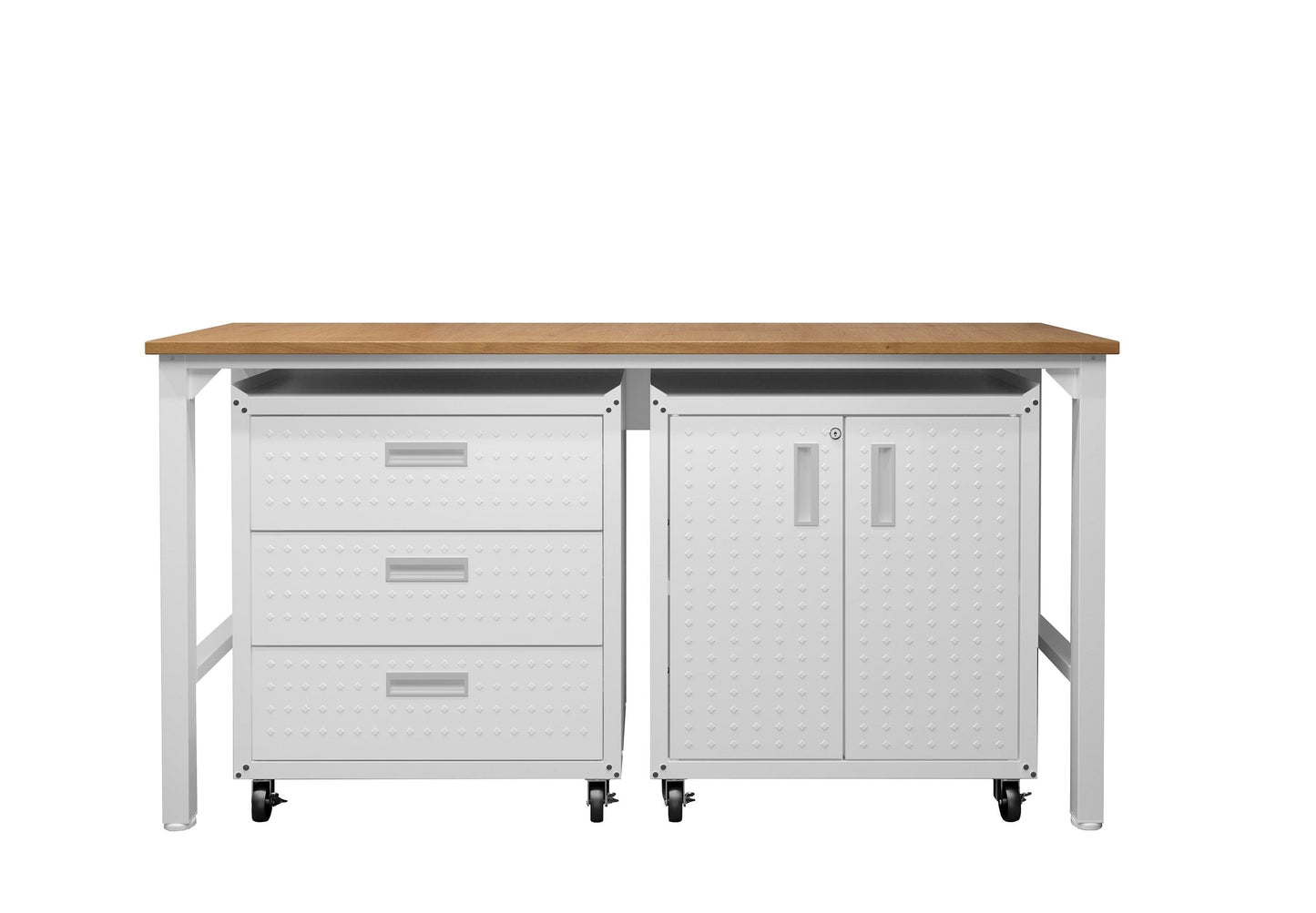 Fortress 3-Piece Mobile Space-Saving Steel Garage Cabinet and Worktable 3.0