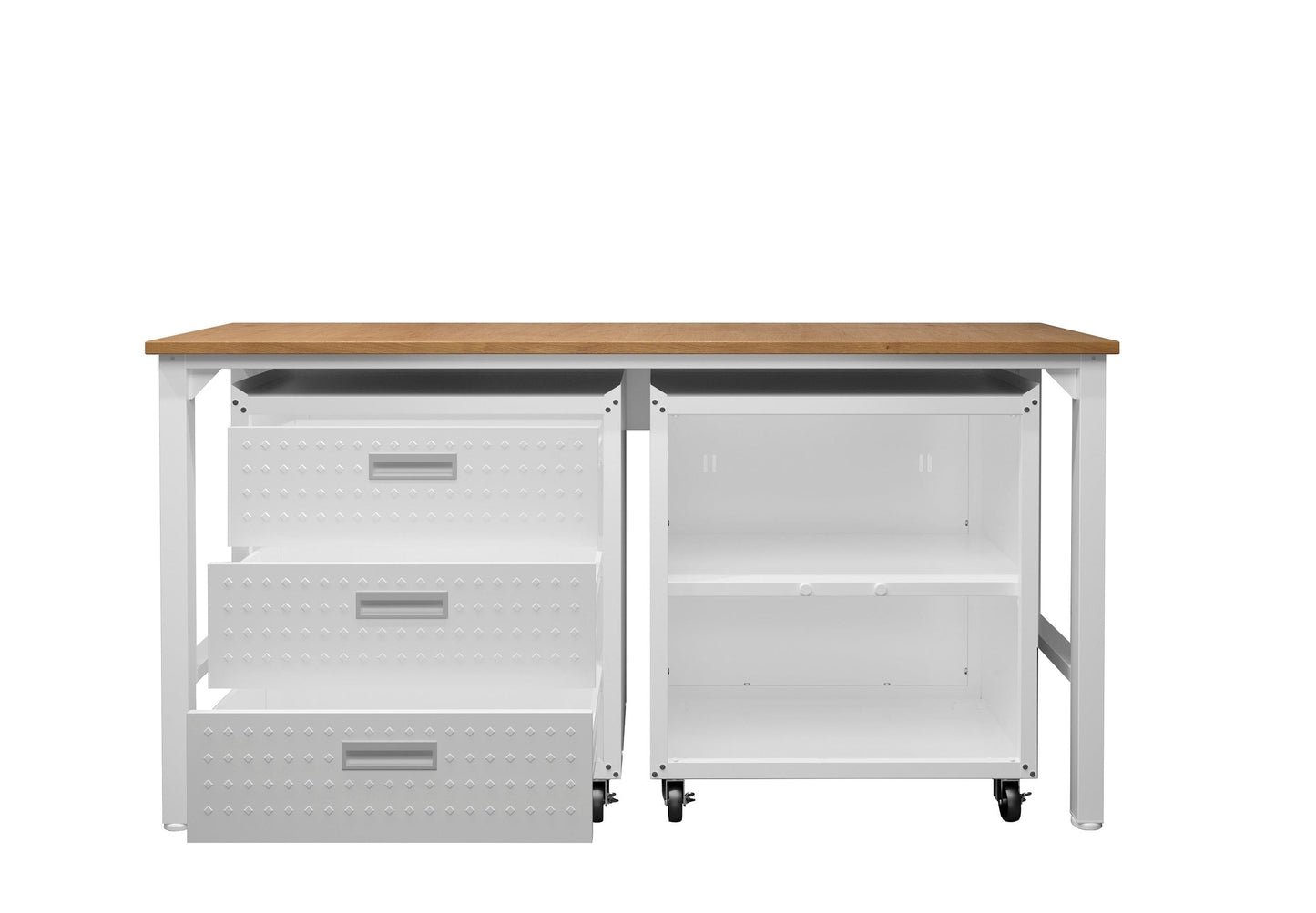 Fortress 3-Piece Mobile Space-Saving Steel Garage Cabinet and Worktable 3.0