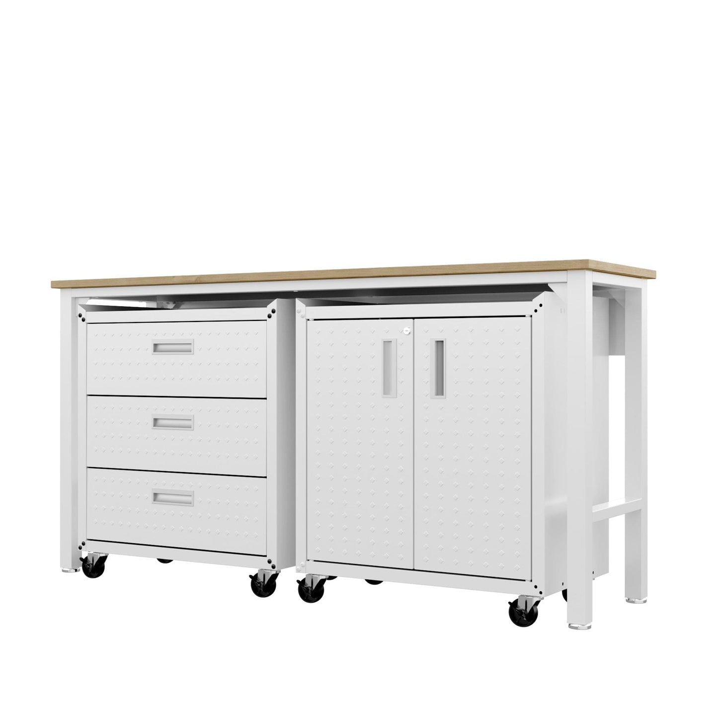 Fortress 3-Piece Mobile Space-Saving Steel Garage Cabinet and Worktable 3.0