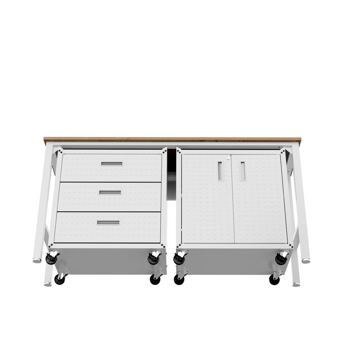 Fortress 3-Piece Mobile Space-Saving Steel Garage Cabinet and Worktable 3.0