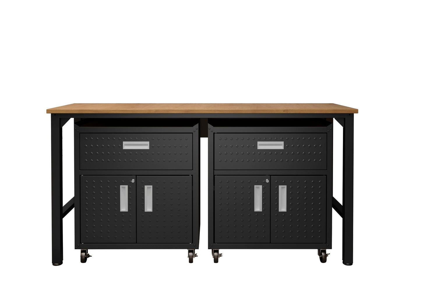 Fortress 3-Piece Mobile Space-Saving Steel Garage Cabinet and Worktable 4.0