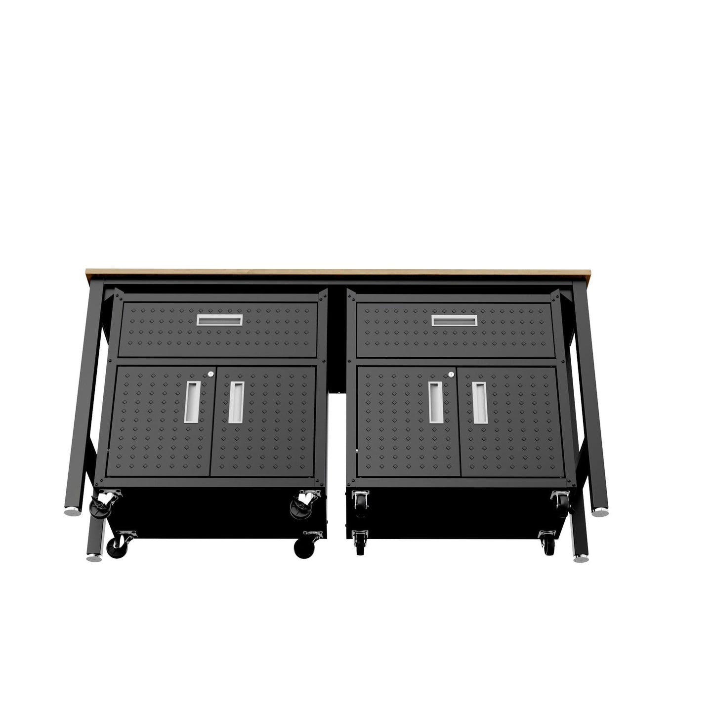 Fortress 3-Piece Mobile Space-Saving Steel Garage Cabinet and Worktable 4.0