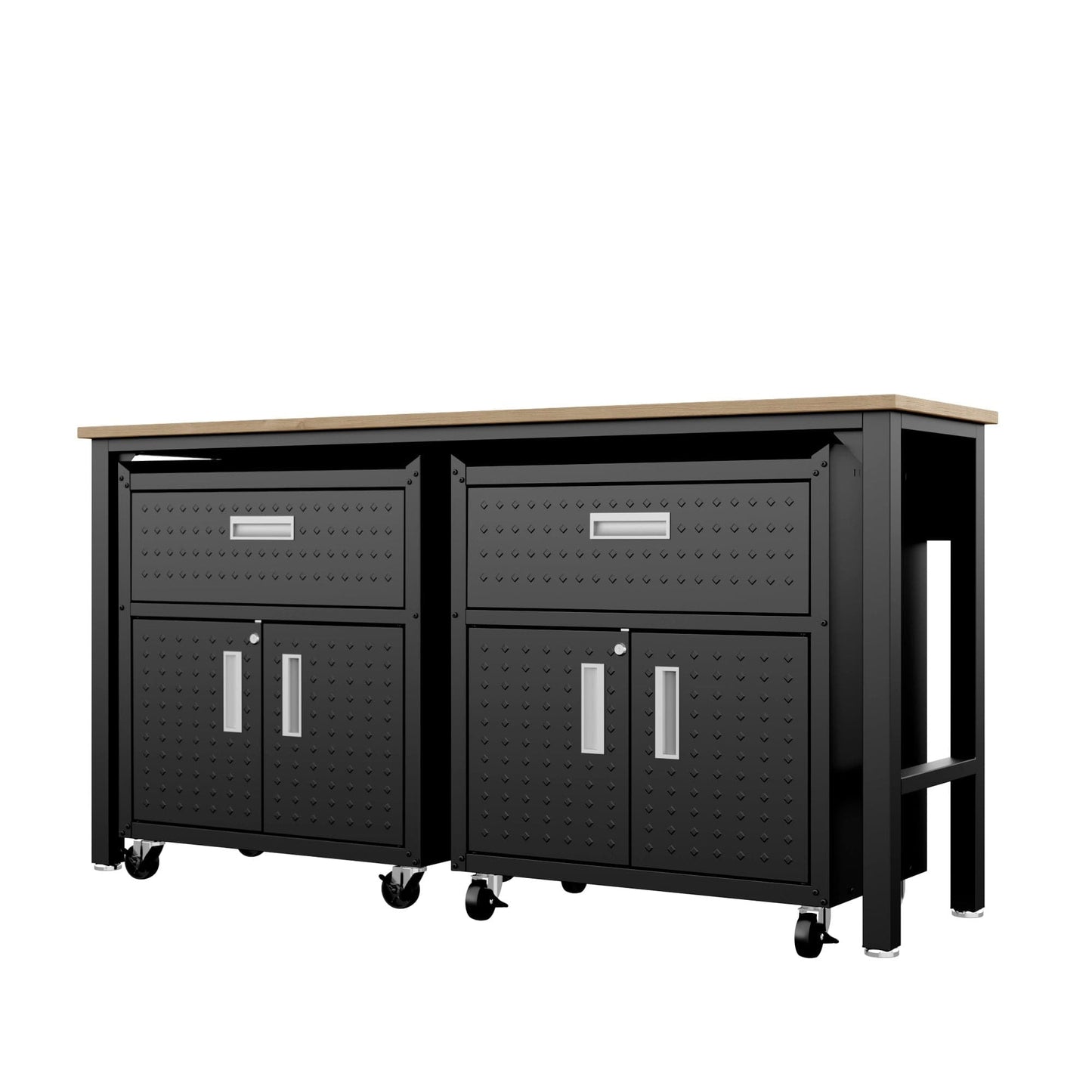 Fortress 3-Piece Mobile Space-Saving Steel Garage Cabinet and Worktable 4.0