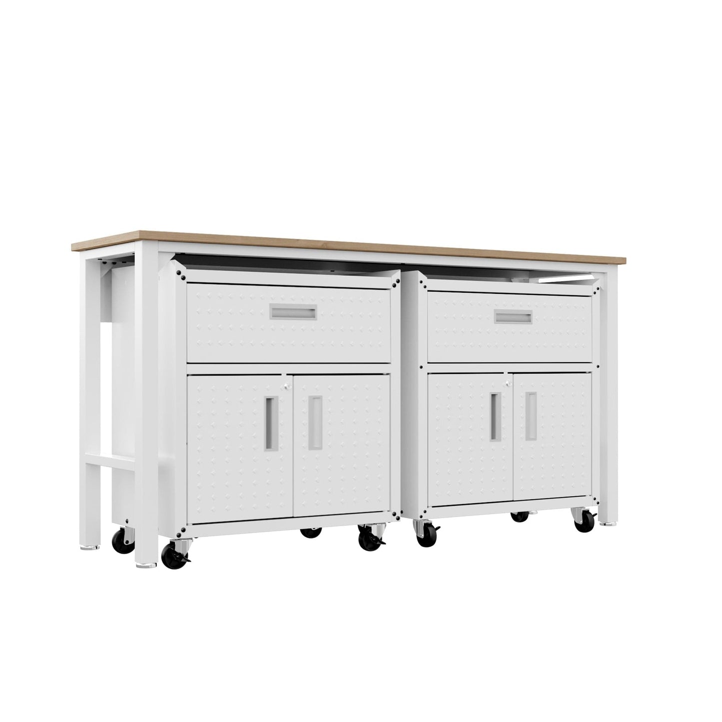 Fortress 3-Piece Mobile Space-Saving Steel Garage Cabinet and Worktable 4.0