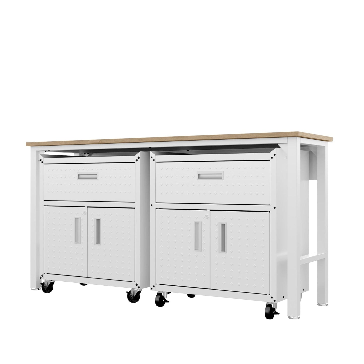 Fortress 3-Piece Mobile Space-Saving Steel Garage Cabinet and Worktable 4.0