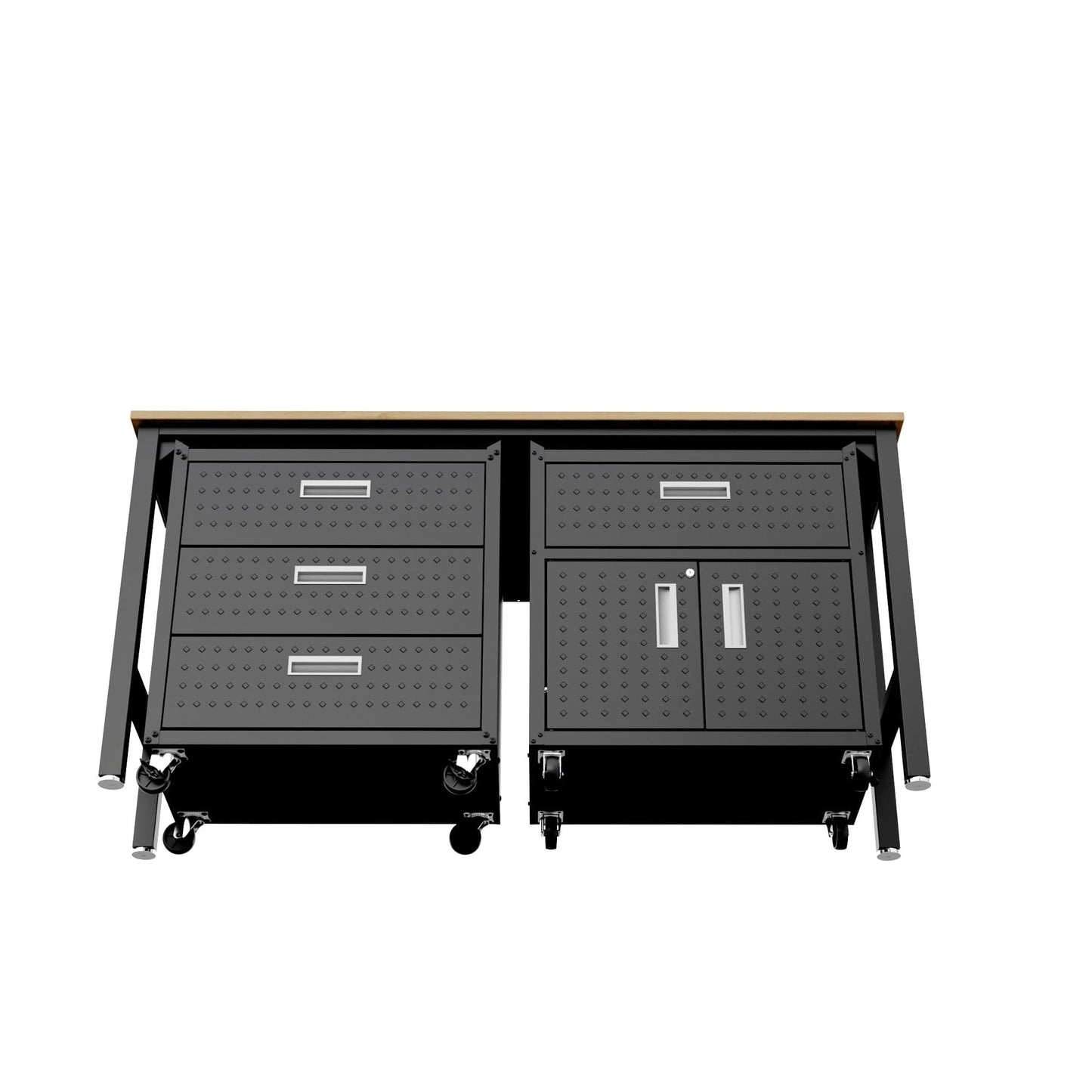 Fortress 3-Piece Mobile Space-Saving Steel Garage Cabinet and Worktable 5.0