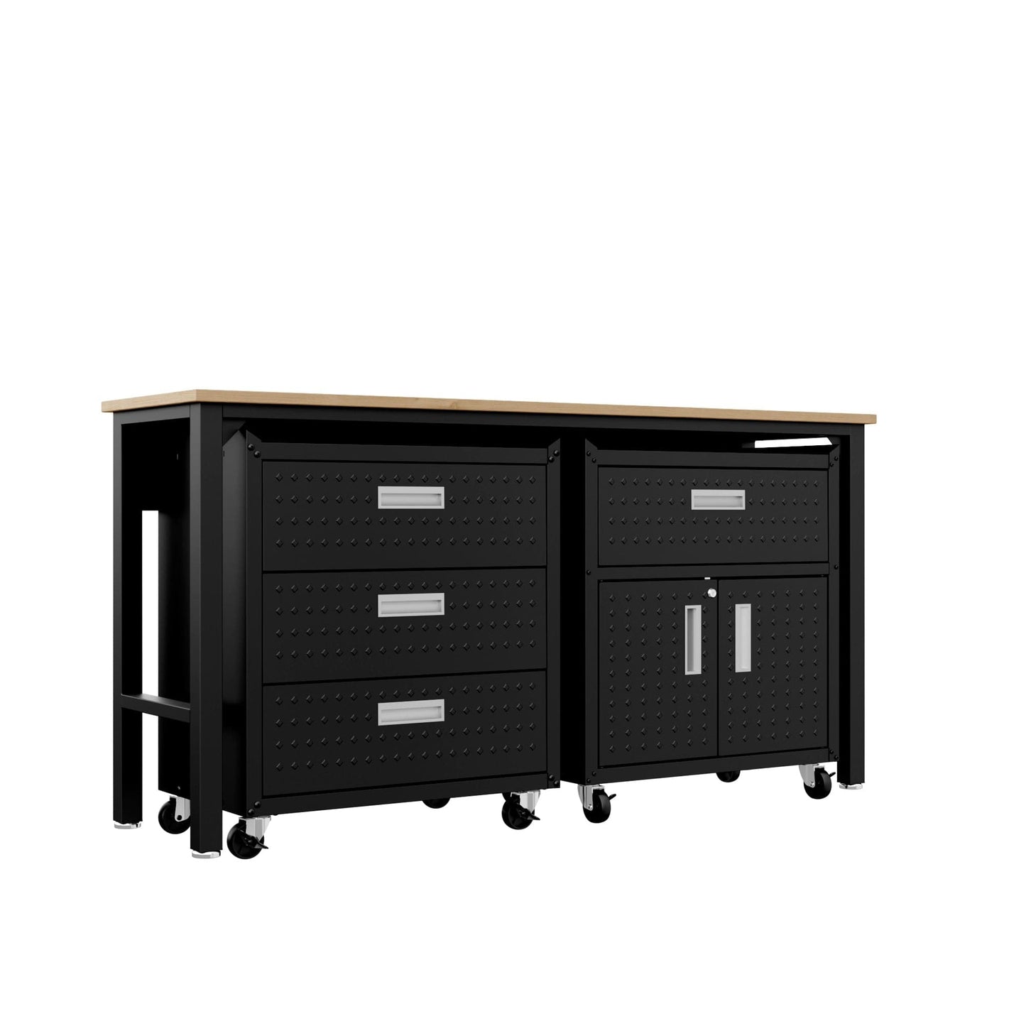 Fortress 3-Piece Mobile Space-Saving Steel Garage Cabinet and Worktable 5.0