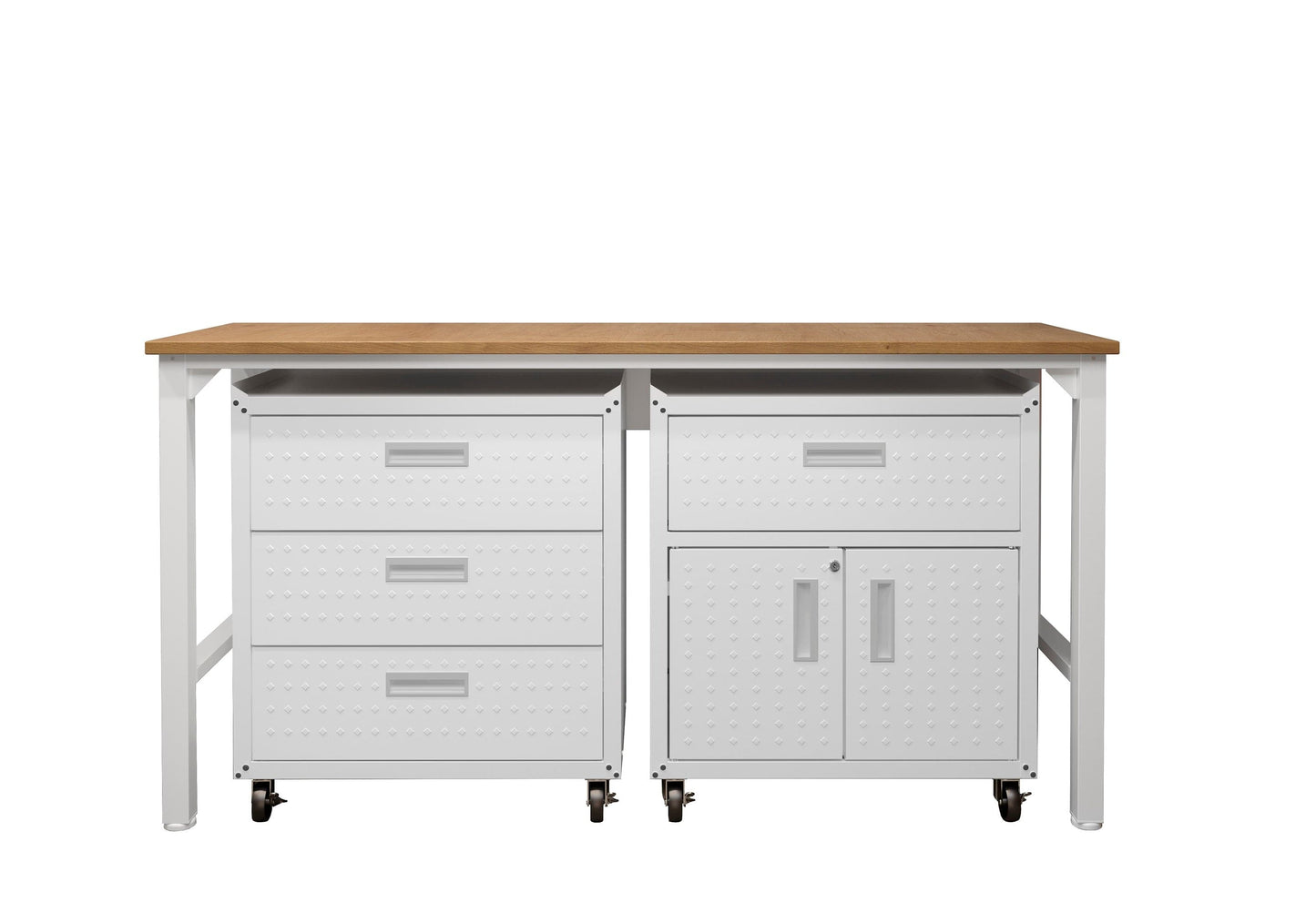 Fortress 3-Piece Mobile Space-Saving Steel Garage Cabinet and Worktable 5.0