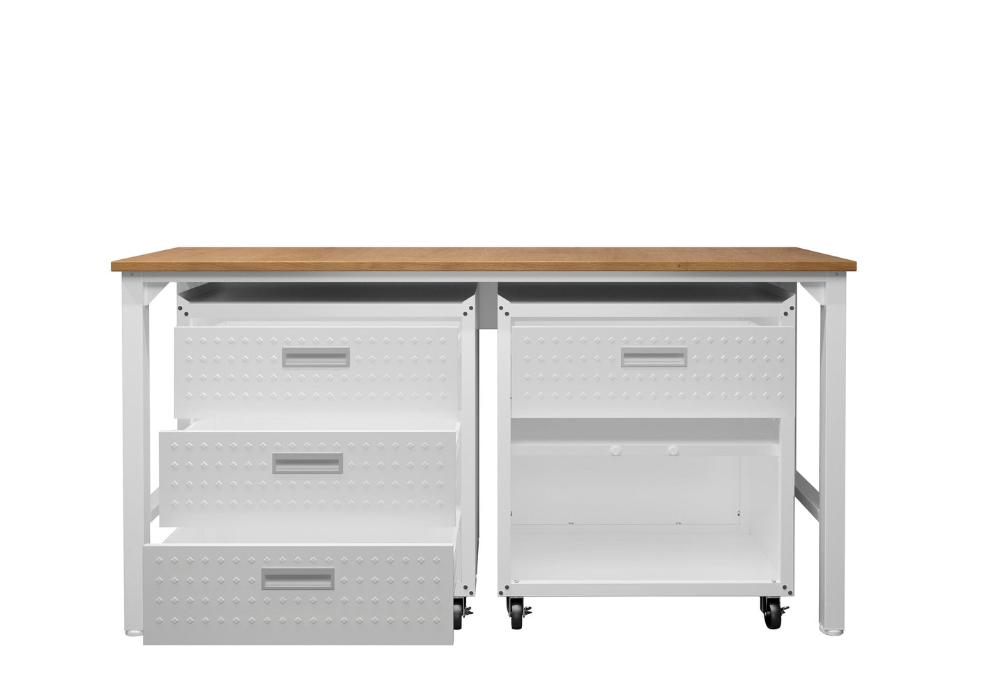 Fortress 3-Piece Mobile Space-Saving Steel Garage Cabinet and Worktable 5.0
