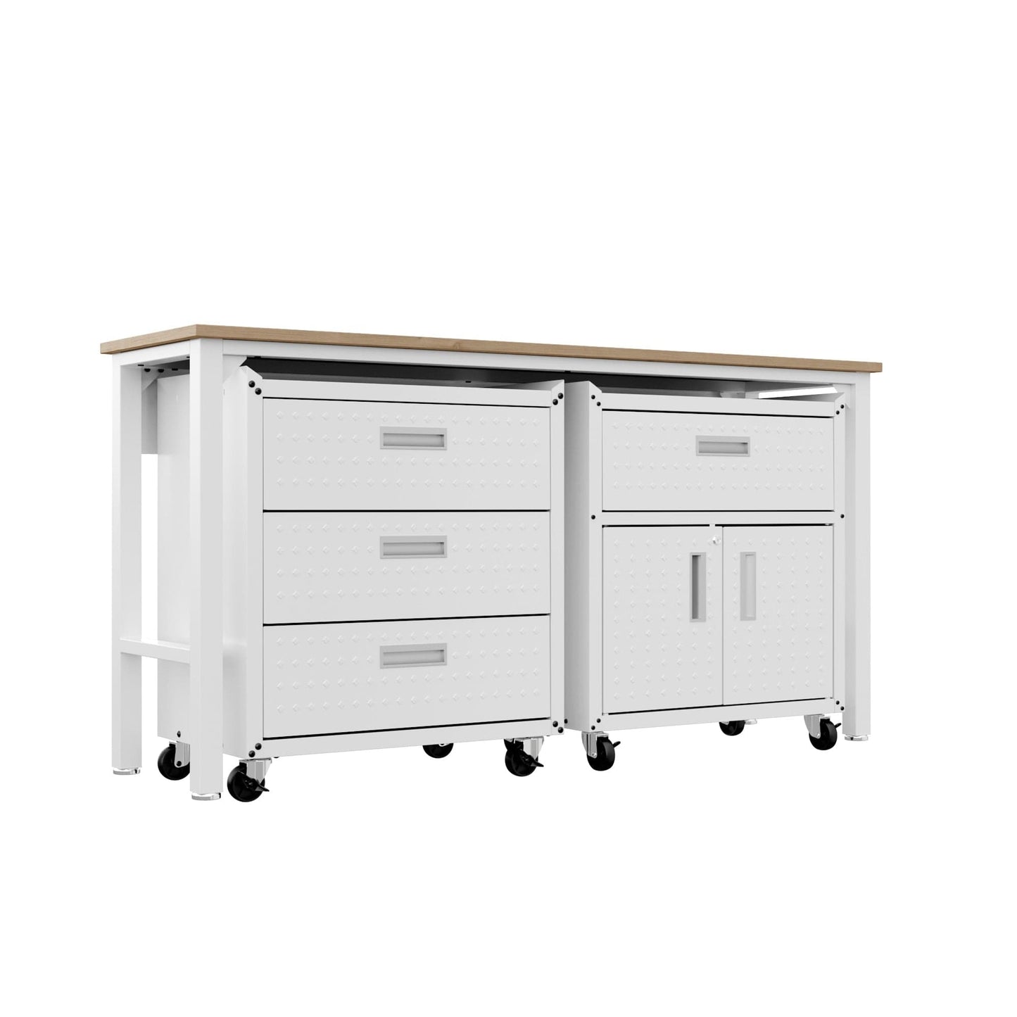 Fortress 3-Piece Mobile Space-Saving Steel Garage Cabinet and Worktable 5.0