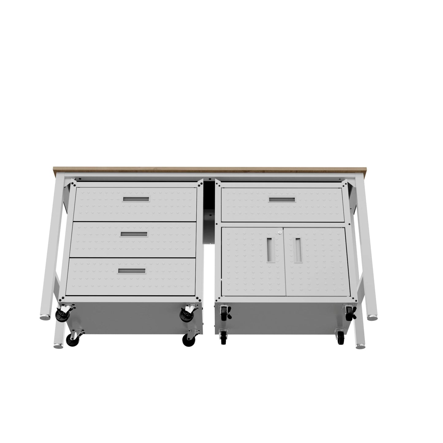 Fortress 3-Piece Mobile Space-Saving Steel Garage Cabinet and Worktable 5.0