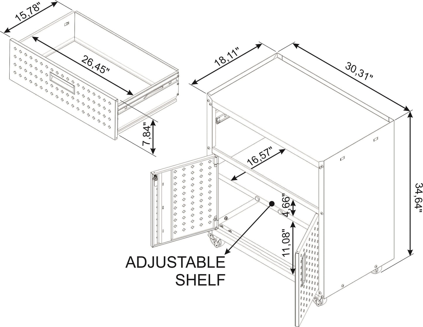 Fortress 3-Piece Mobile Space-Saving Steel Garage Cabinet and Worktable 5.0