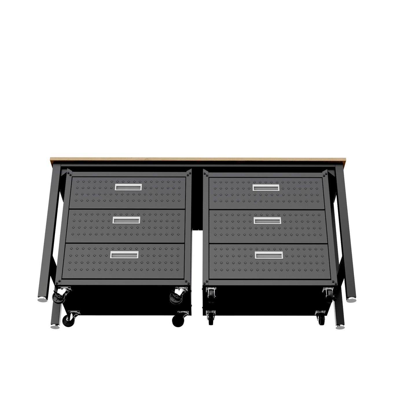 Fortress 3-Piece Mobile Space-Saving Steel Garage Cabinet and Worktable 6.0
