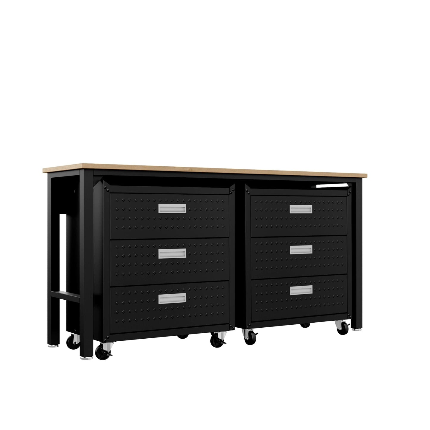 Fortress 3-Piece Mobile Space-Saving Steel Garage Cabinet and Worktable 6.0