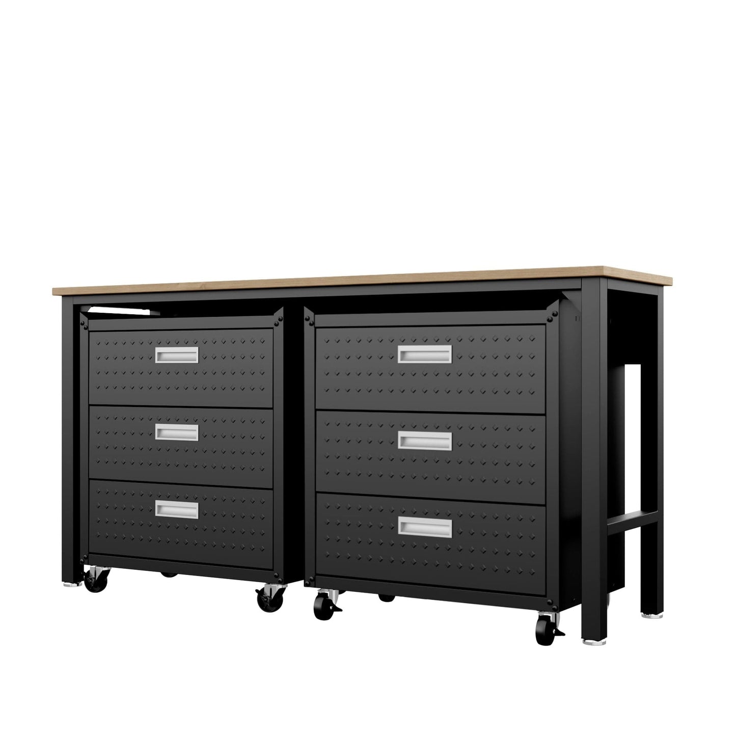 Fortress 3-Piece Mobile Space-Saving Steel Garage Cabinet and Worktable 6.0