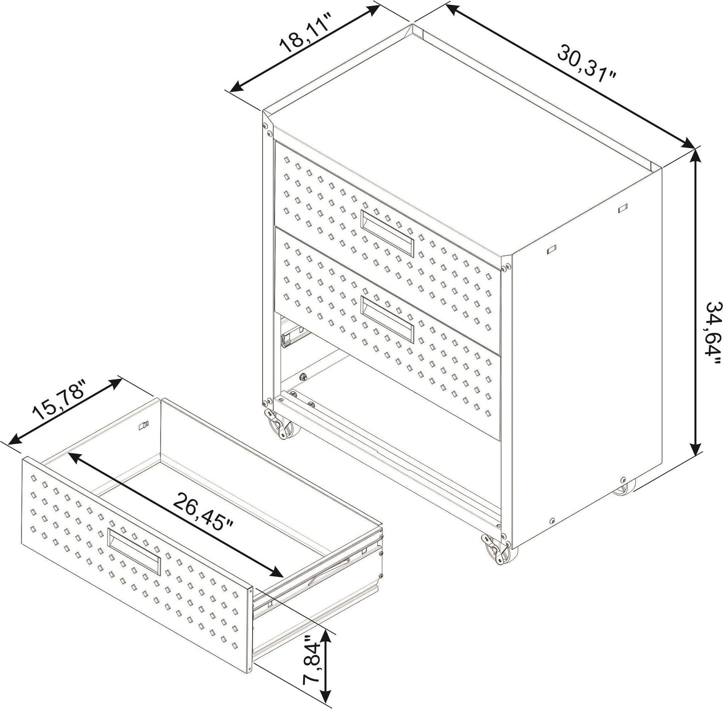 Fortress 3-Piece Mobile Space-Saving Steel Garage Cabinet and Worktable 6.0