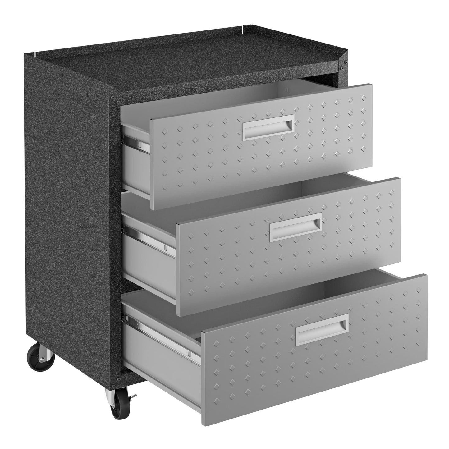 Fortress 3-Piece Mobile Space-Saving Steel Garage Cabinet and Worktable 6.0
