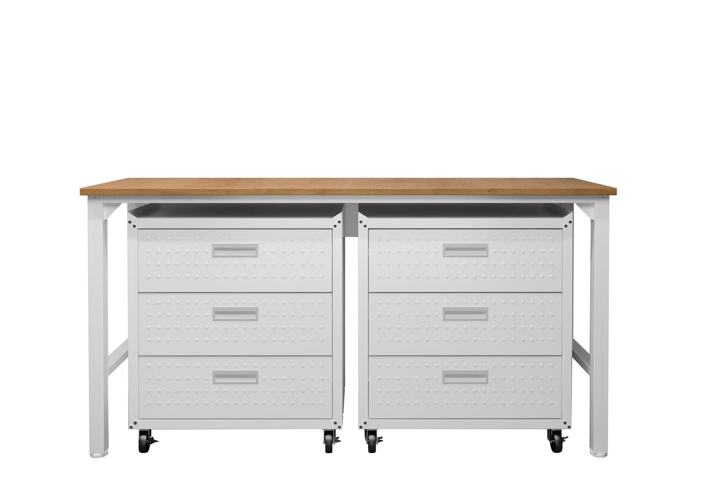 Fortress 3-Piece Mobile Space-Saving Steel Garage Cabinet and Worktable 6.0