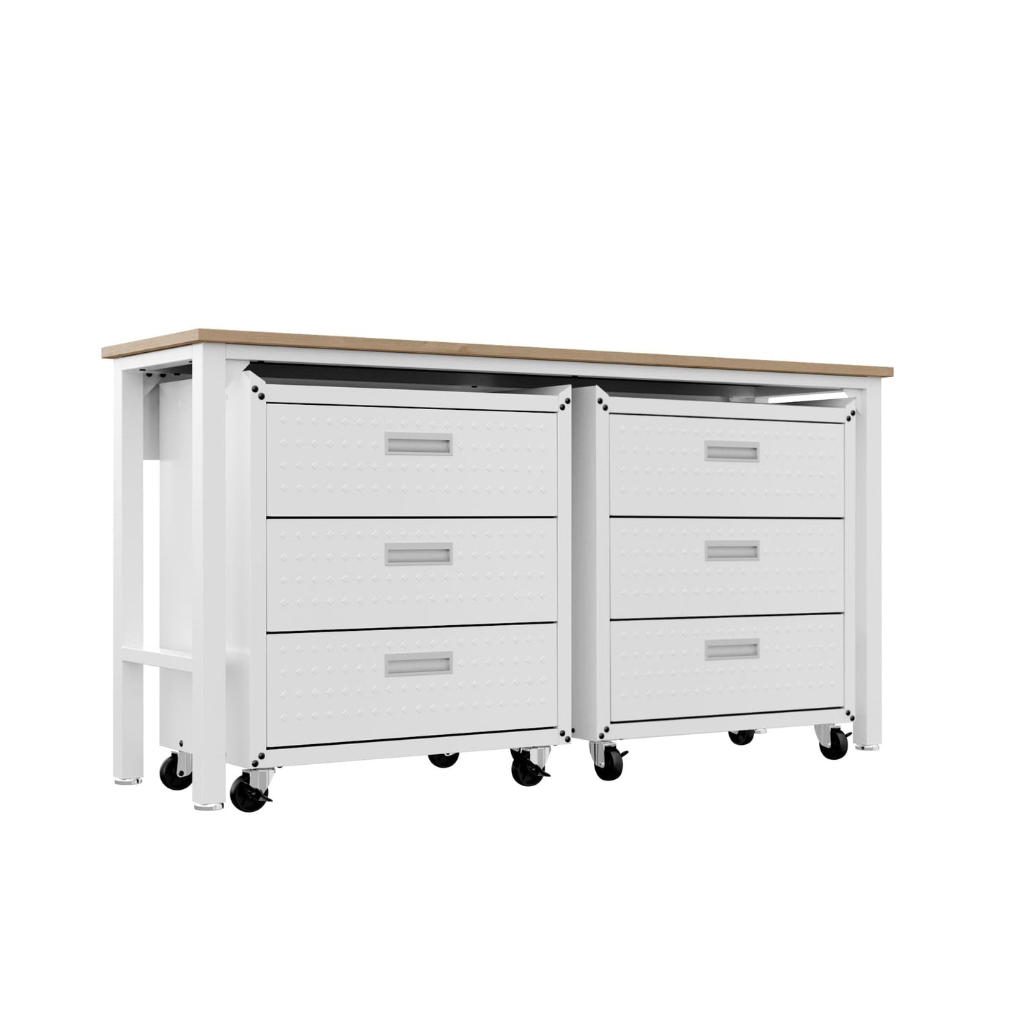 Fortress 3-Piece Mobile Space-Saving Steel Garage Cabinet and Worktable 6.0