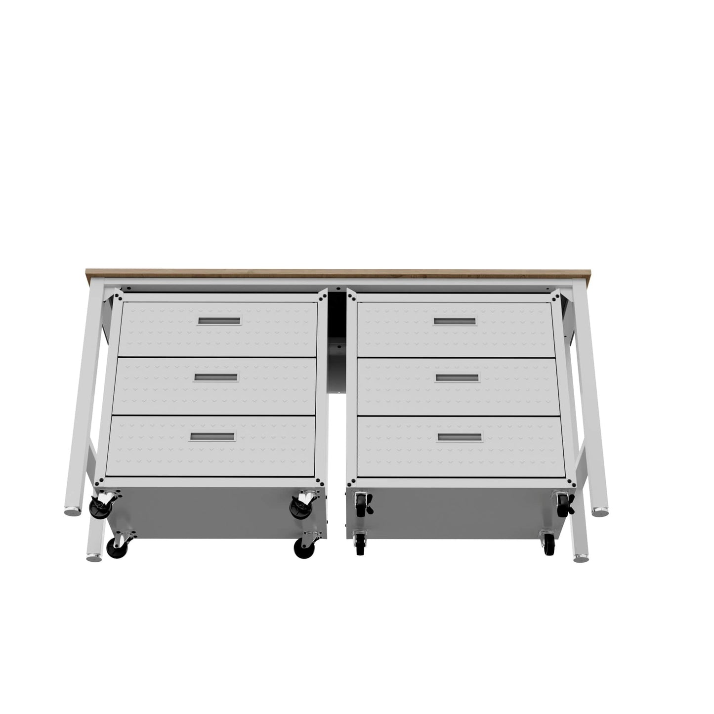 Fortress 3-Piece Mobile Space-Saving Steel Garage Cabinet and Worktable 6.0