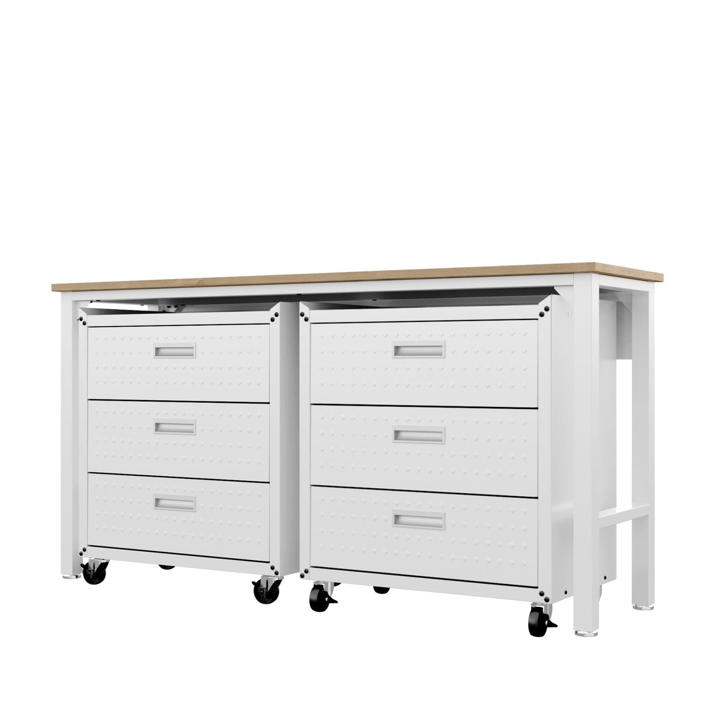 Fortress 3-Piece Mobile Space-Saving Steel Garage Cabinet and Worktable 6.0