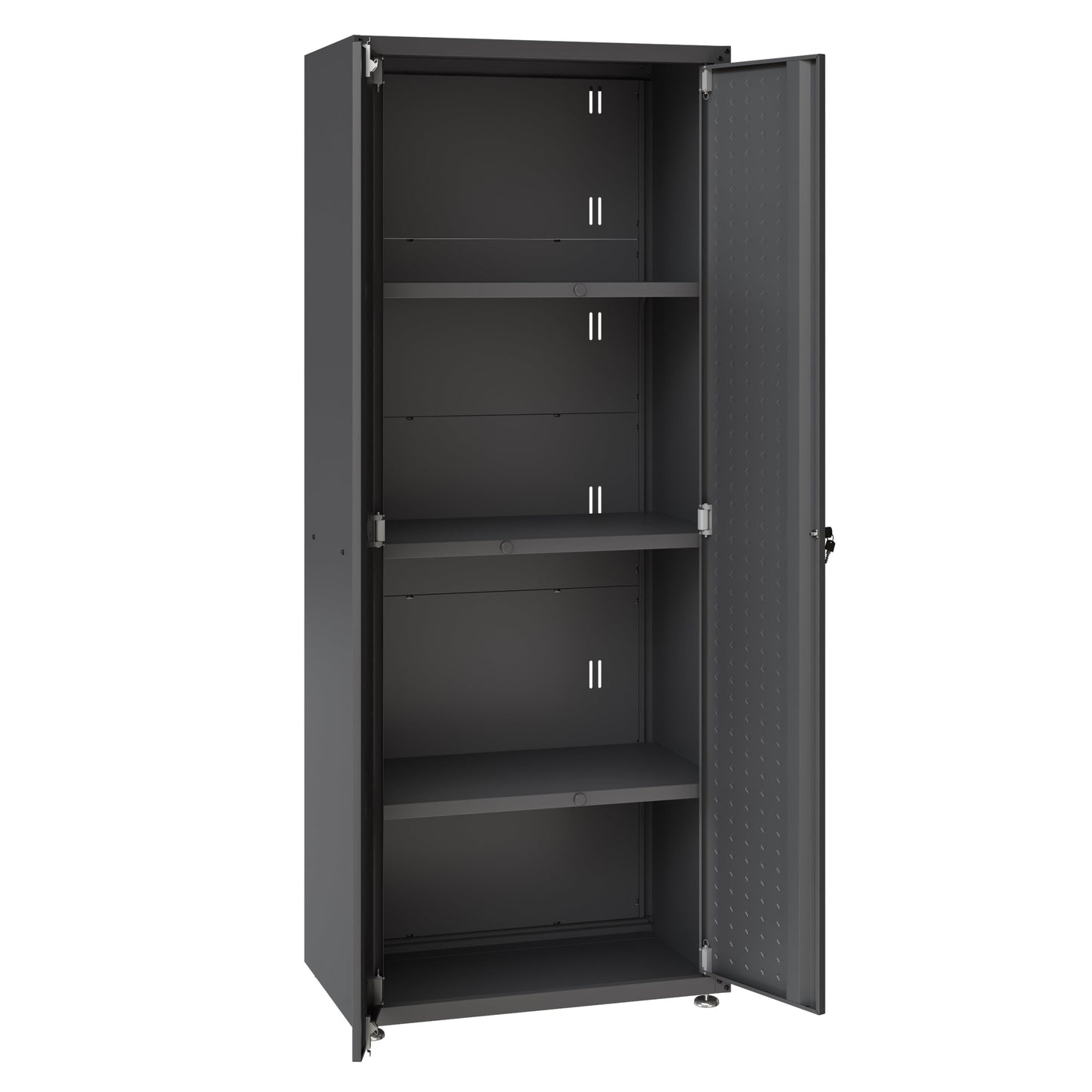 Fortress Textured Metal 74.8" Garage Cabinet with 4 Adjustable Shelves