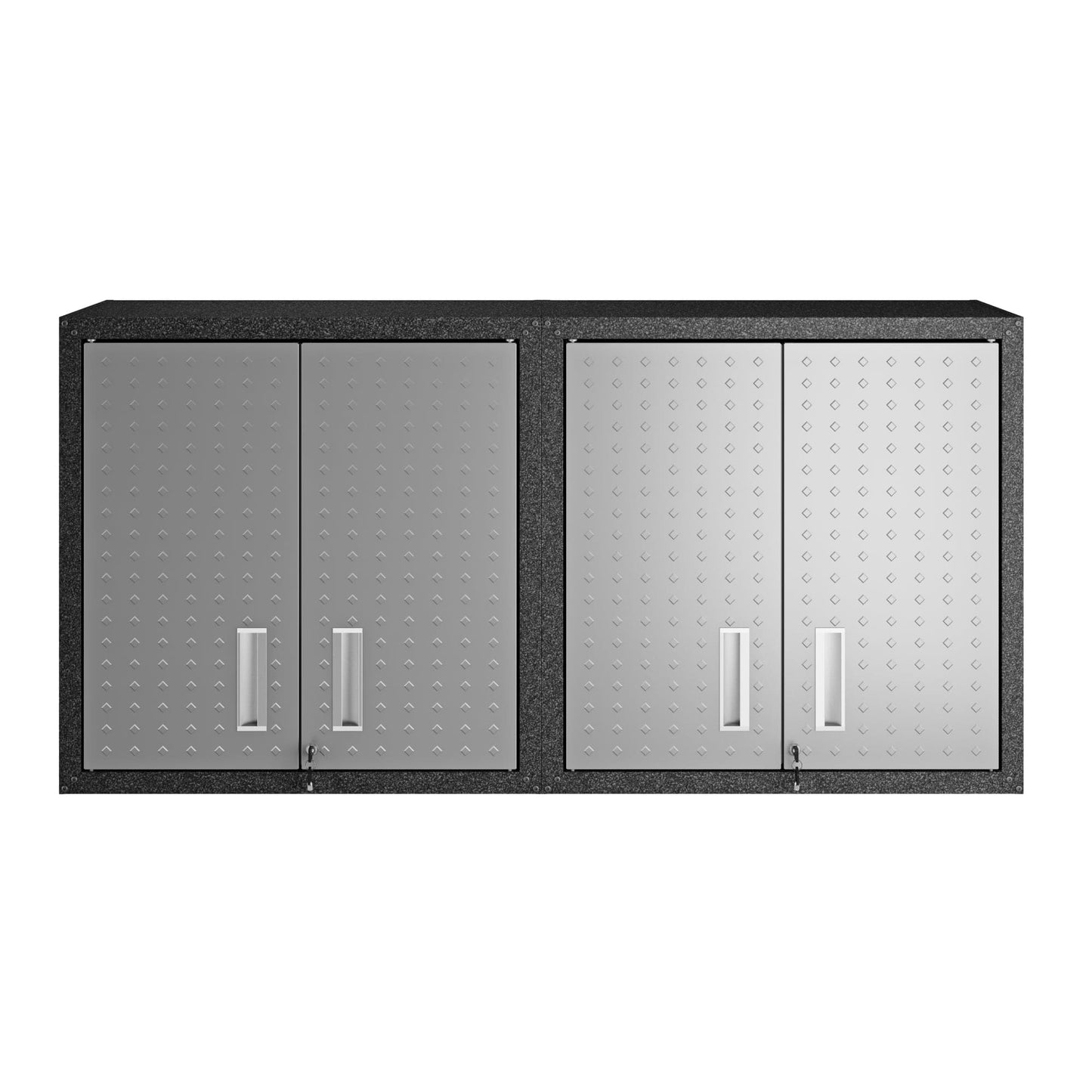 Fortress 30" Floating Textured Metal Garage Cabinet with Adjustable Shelves - Set of 2