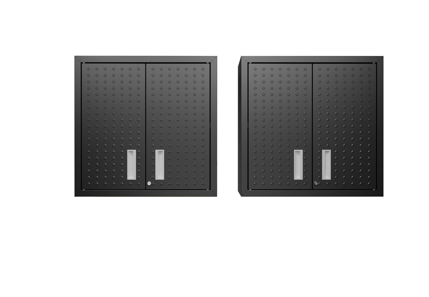 Fortress 30" Floating Textured Metal Garage Cabinet with Adjustable Shelves - Set of 2
