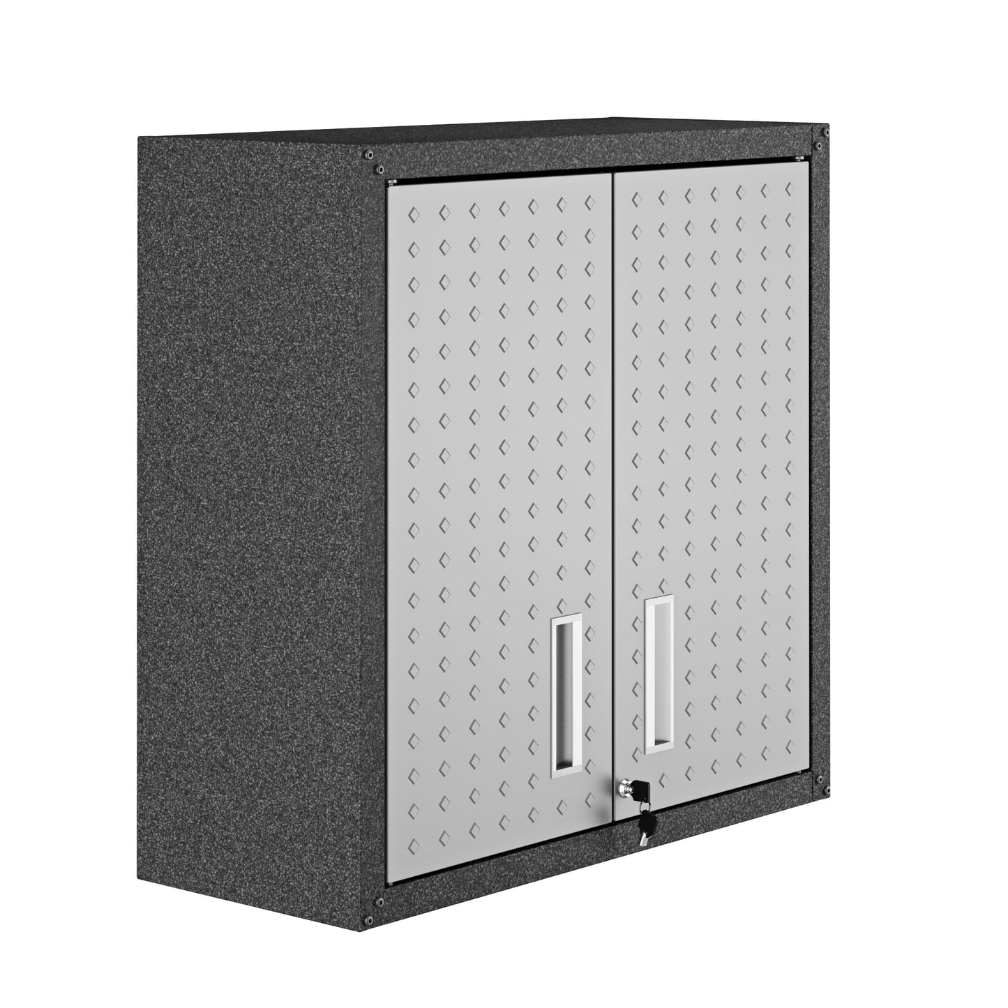Fortress 30" Floating Textured Metal Garage Cabinet with Adjustable Shelves - Set of 2