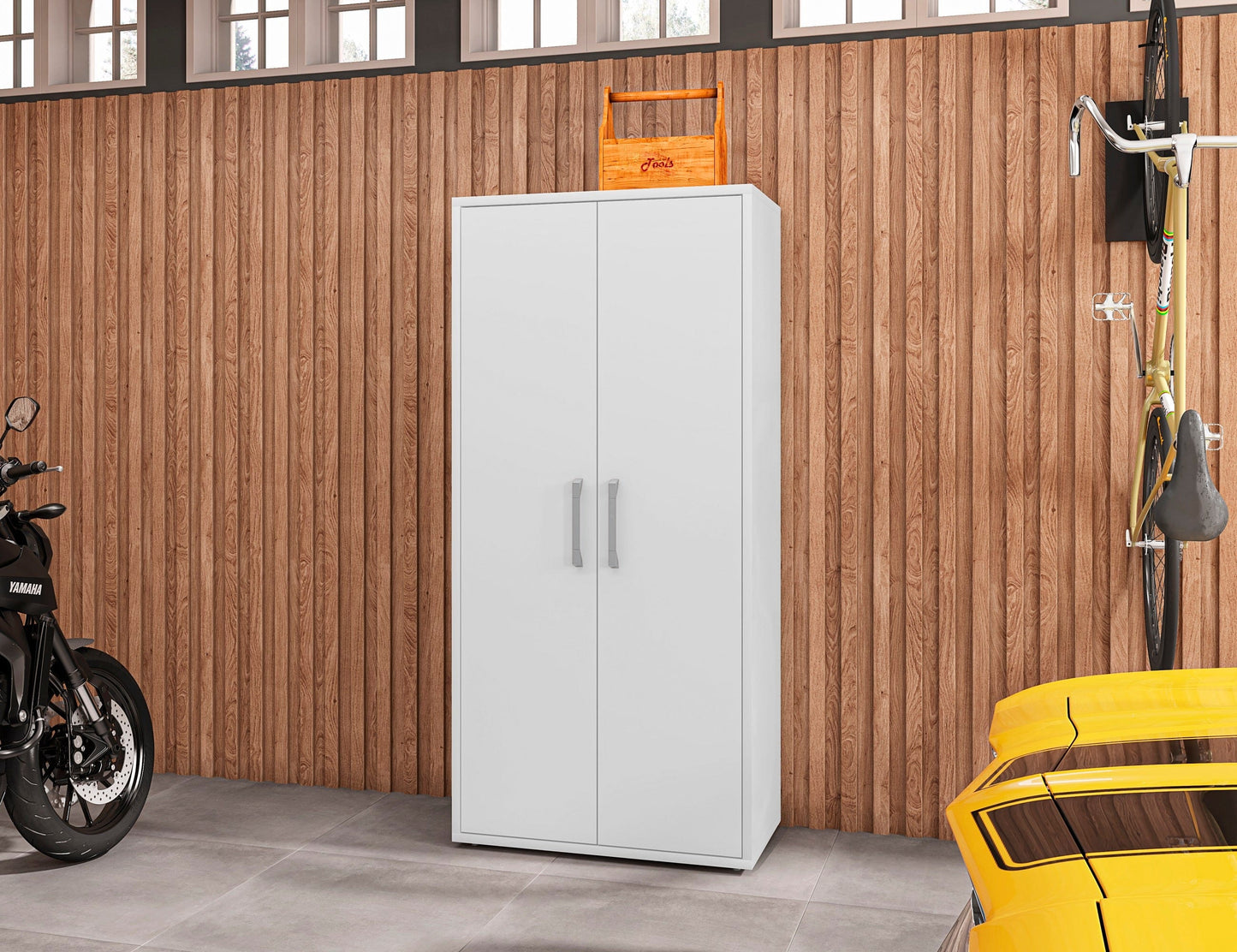 Eiffel 73.43" Garage Cabinet with 4 Adjustable Shelves