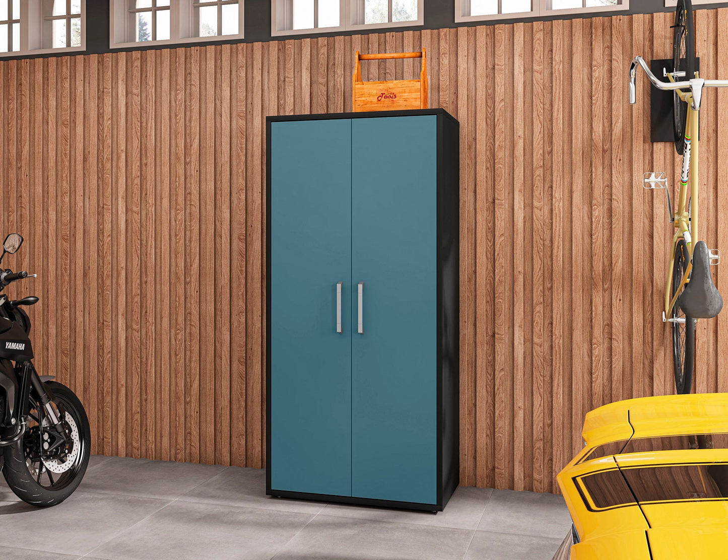 Eiffel 73.43" Garage Cabinet with 4 Adjustable Shelves