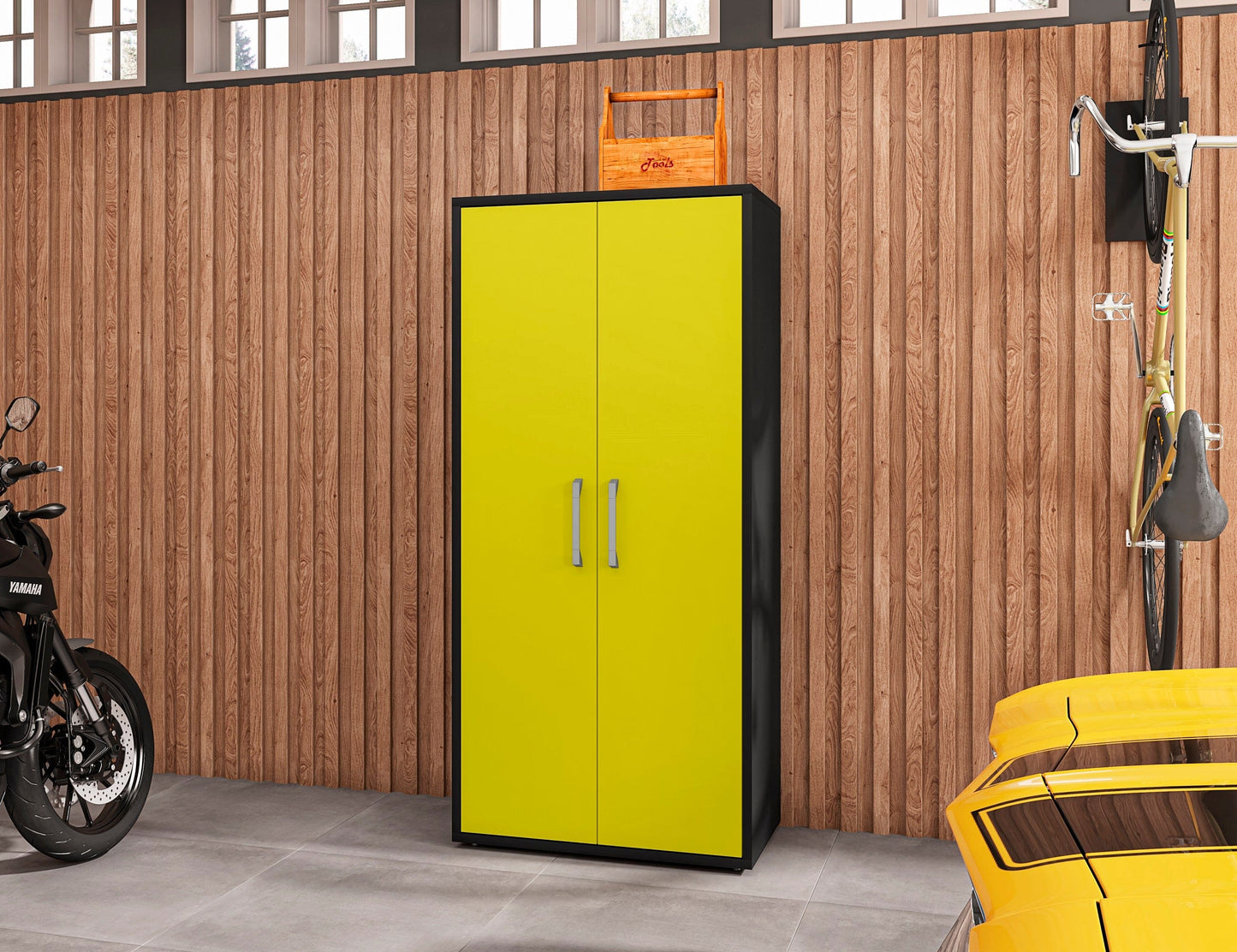 Eiffel 73.43" Garage Cabinet with 4 Adjustable Shelves