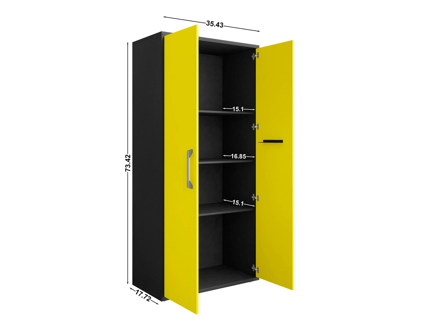 Eiffel 73.43" Garage Cabinet with 4 Adjustable Shelves