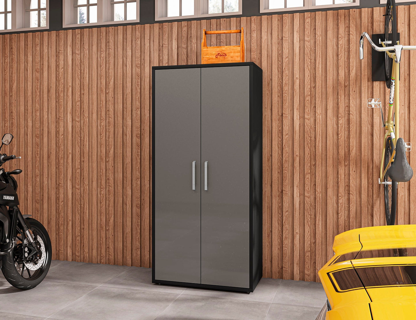 Eiffel 73.43" Garage Cabinet with 4 Adjustable Shelves