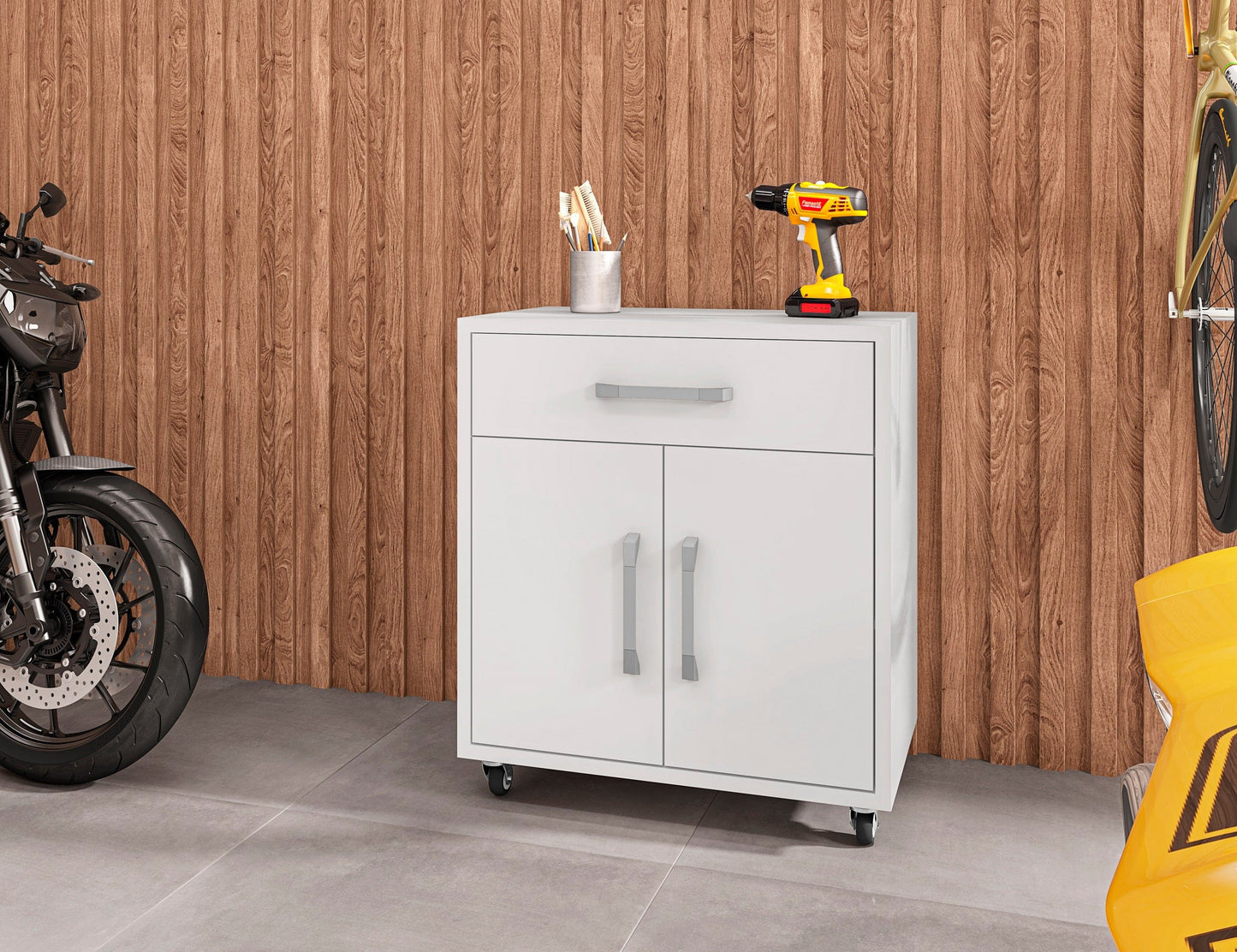 Eiffel 28.35" Mobile Garage Storage Cabinet with 1 Drawer
