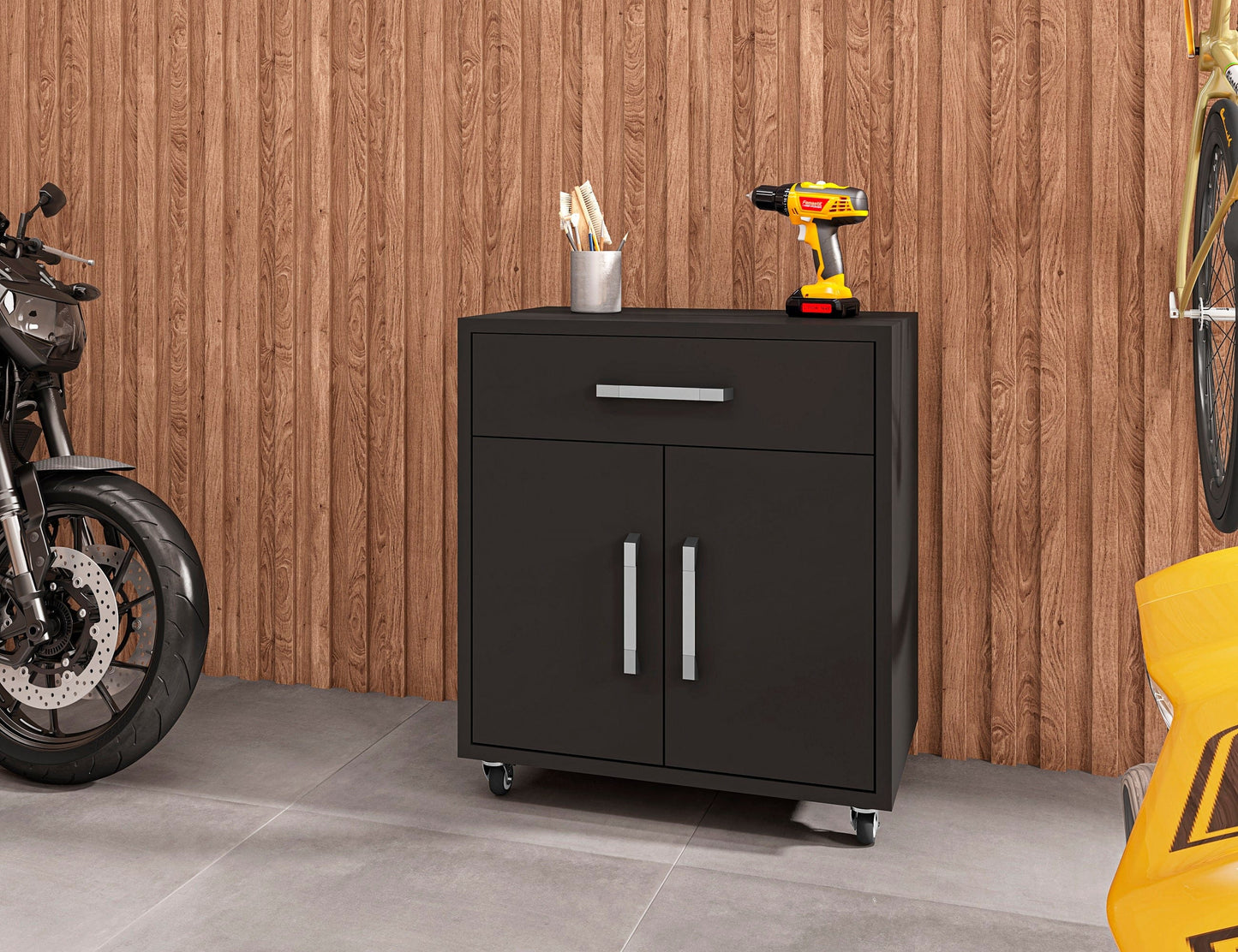 Eiffel 28.35" Mobile Garage Storage Cabinet with 1 Drawer