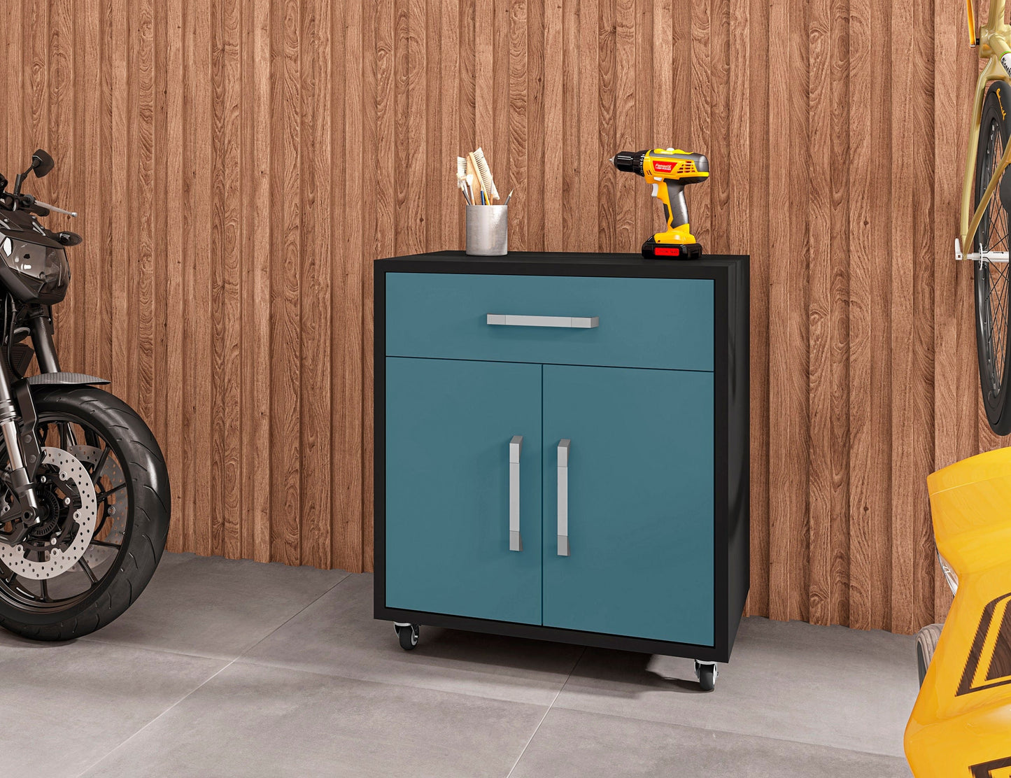 Eiffel 28.35" Mobile Garage Storage Cabinet with 1 Drawer