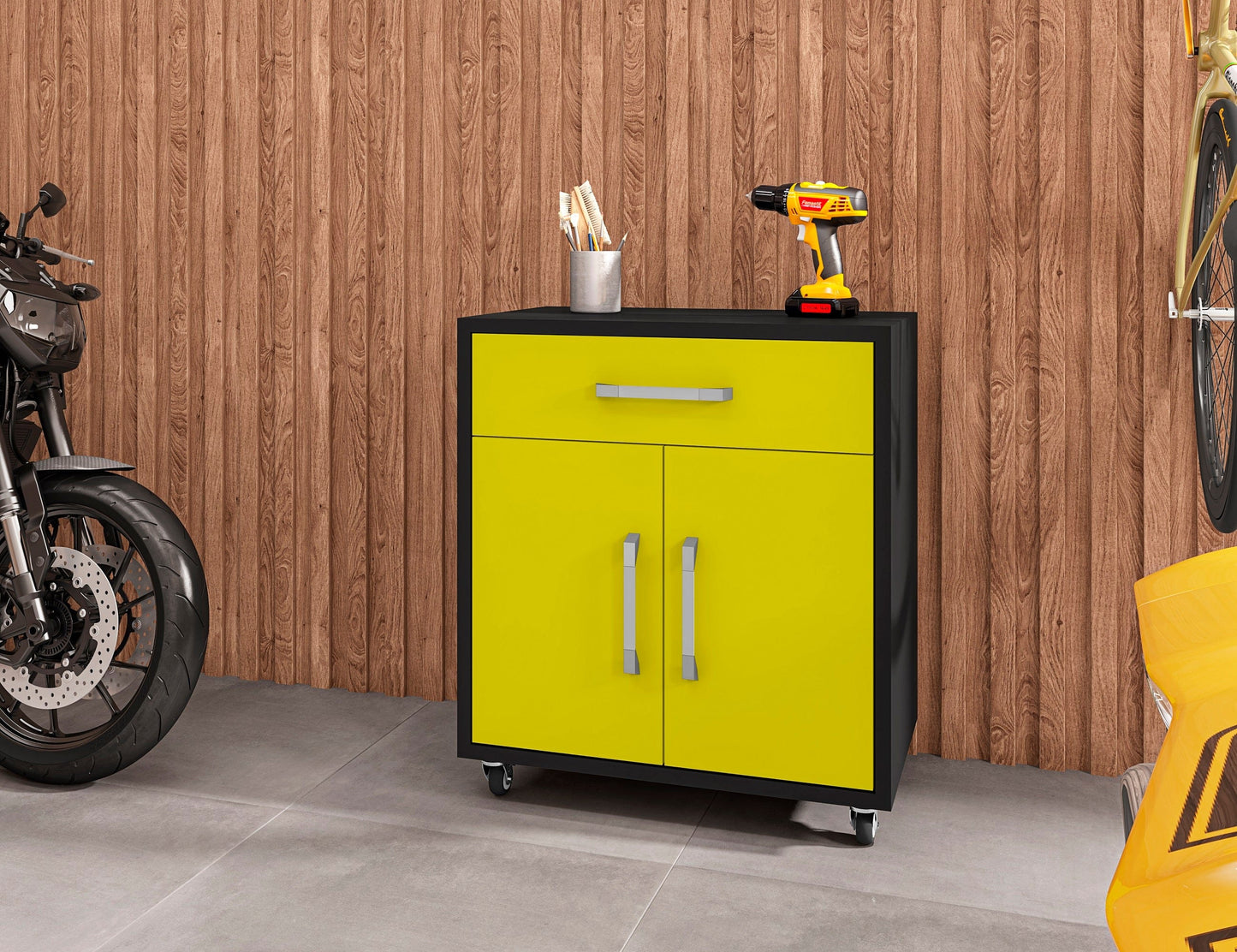 Eiffel 28.35" Mobile Garage Storage Cabinet with 1 Drawer
