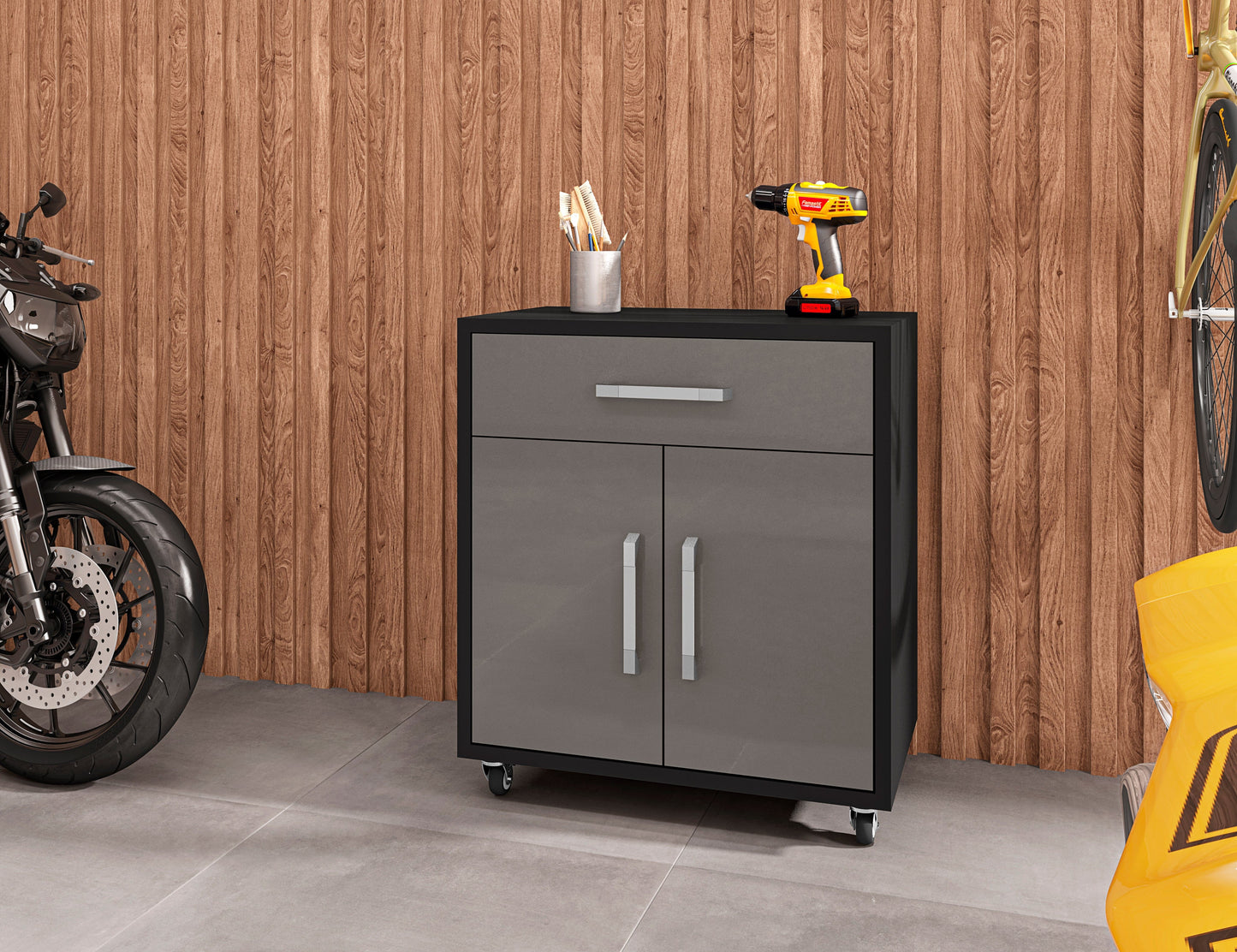 Eiffel 28.35" Mobile Garage Storage Cabinet with 1 Drawer