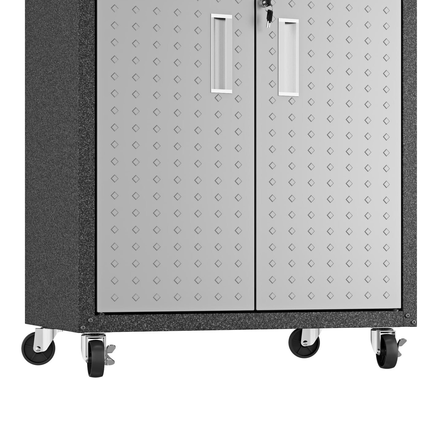 Fortress Textured Metal 31.5" Garage Mobile Cabinet with 2 Adjustable Shelves