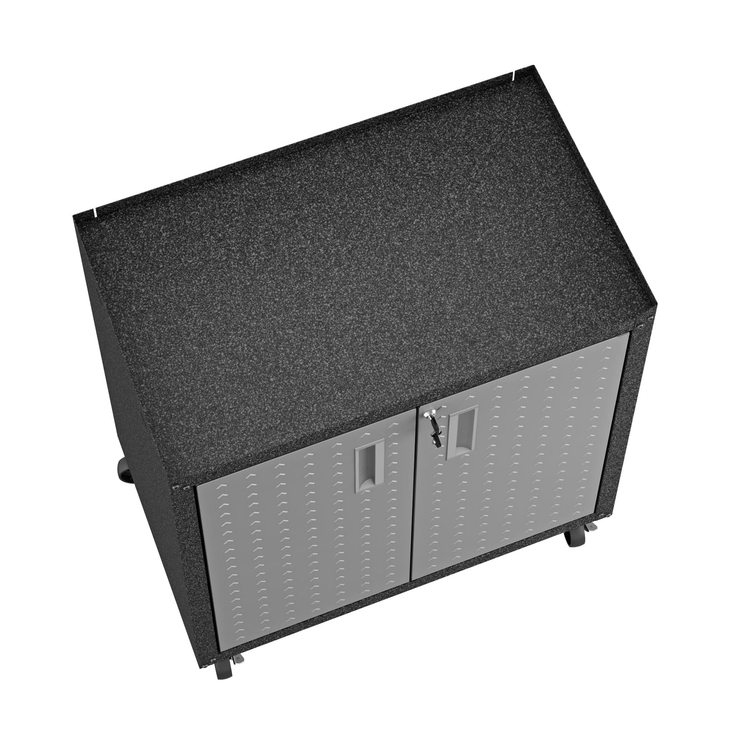 Fortress Textured Metal 31.5" Garage Mobile Cabinet with 2 Adjustable Shelves