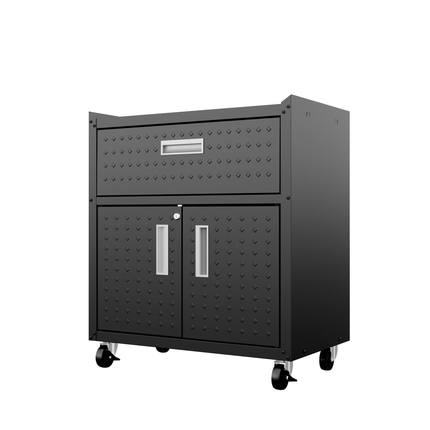 6-Piece Fortress Textured Garage Set with Cabinets, Wall Units and Table