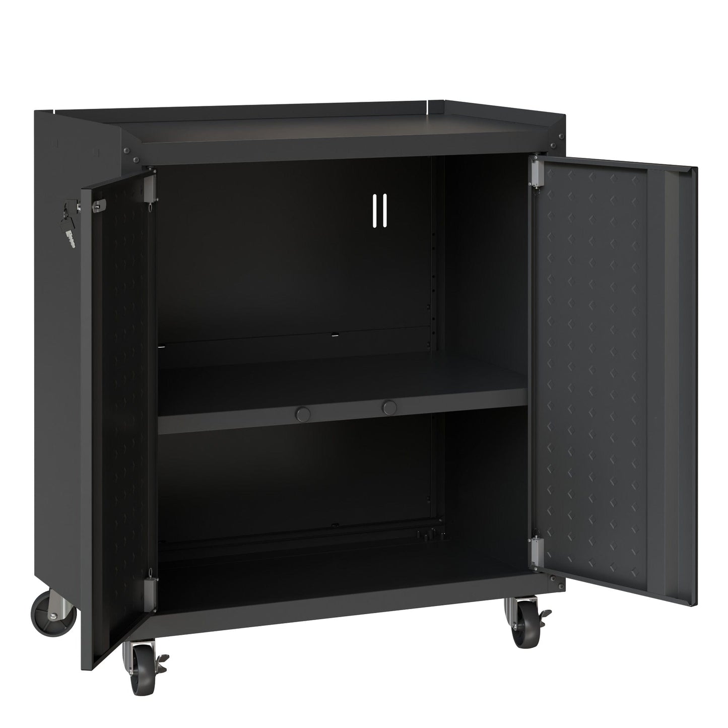 6-Piece Fortress Textured Garage Set with Cabinets, Wall Units and Table